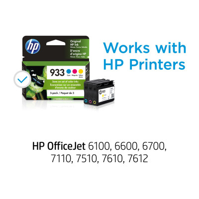 HP 933 3-pack Cyan Magenta Yellow Original Ink Cartridges