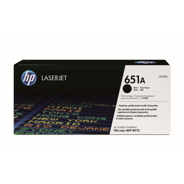 HP CE340A Toner - HP 651A Black Original  Toner Cartridge - CE 340A