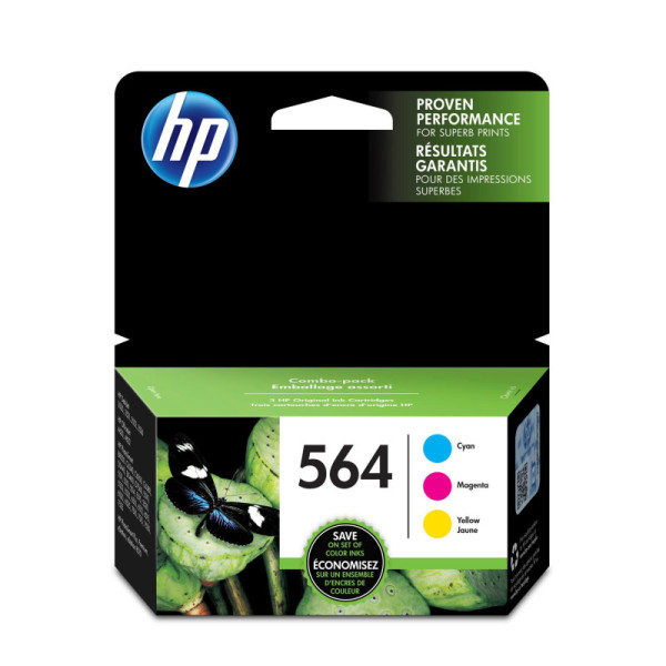 HP 564 3-pack Cyan/Magenta/Yellow Original Ink Cartridges