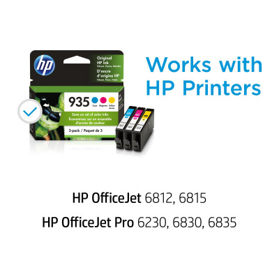 HP 935 3-pack Cyan Magenta Yellow Original Ink Cartridges