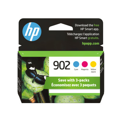 HP 902 3-pack Cyan Magenta Yellow Original Ink Cartridges