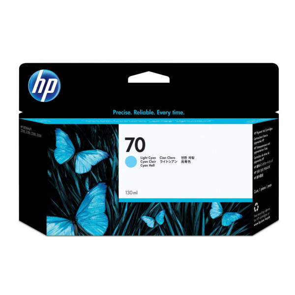 HP 70 130-ml Light Cyan DesignJet Ink Cartridge