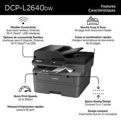 Brother DCP-L2640DW multifunction printer Laser A4 1200 x 1200 DPI 36 ppm Wi-Fi