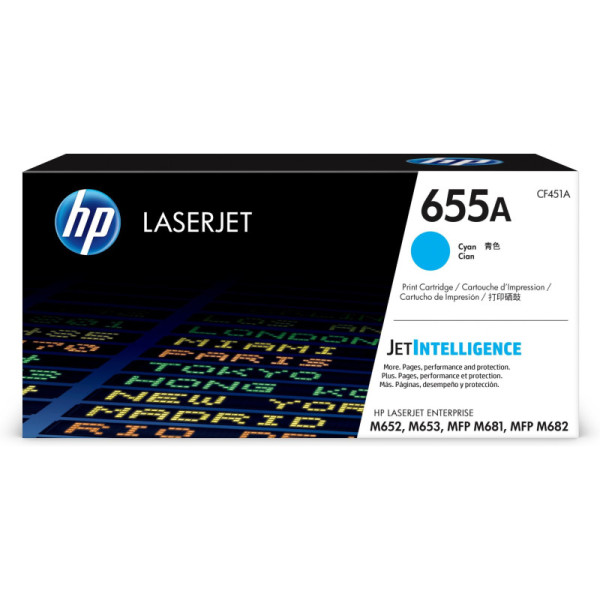 HP CF451A Toner - HP 655A Cyan Original  Toner Cartridge - CF 451A