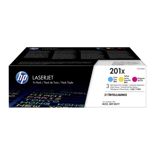 HP 201X 3-pack High Yield Cyan/Magenta/Yellow Original LaserJet Toner Cartridges