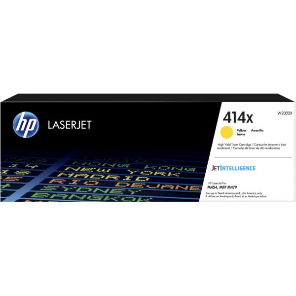 HP W2022X Toner - HP 414X High Yield Yellow Original  Toner Cartridge - W 2022X