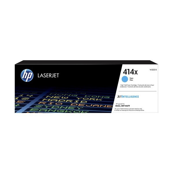 HP W2021X Toner - HP 414X High Yield Cyan Original  Toner Cartridge - W 2021X