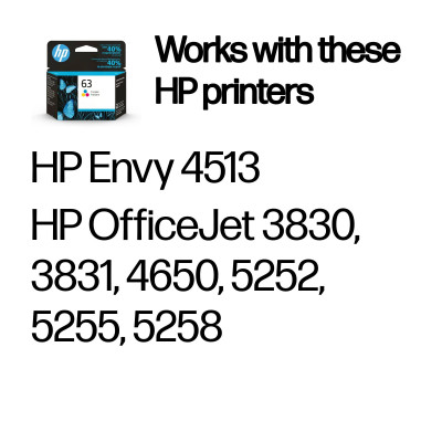 HP 63 Tri-color Original Ink Cartridge